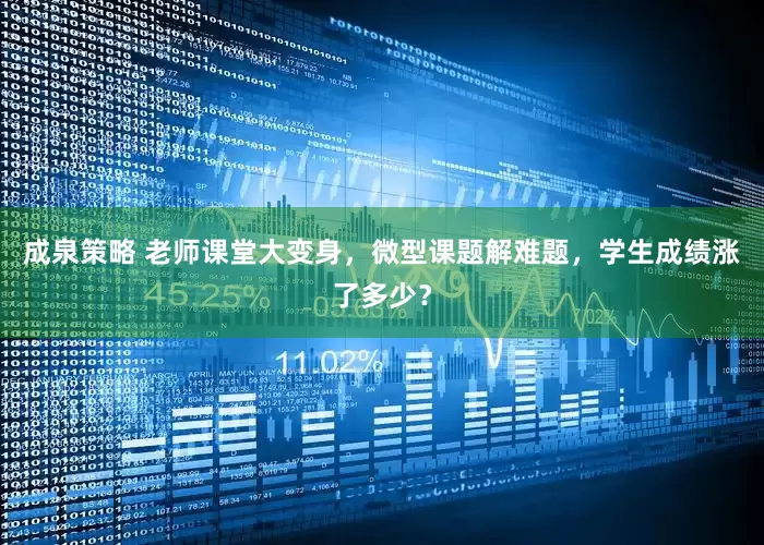 成泉策略 老师课堂大变身，微型课题解难题，学生成绩涨了多少？
