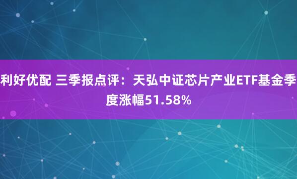 利好优配 三季报点评：天弘中证芯片产业ETF基金季度涨幅51.58%